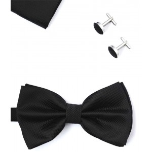 Set papion, batista si butoni negru 